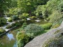 那谷寺の高台から見下ろした庭園池